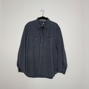 Alex Mill Blue & Grey Gingham Button-Up Flannel Shirt XL